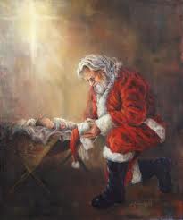 Santa and Jesus painting